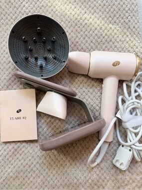 T3 Blush Pink Hair Dryer with Diffuser and Stand